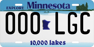 MN license plate 000LGC