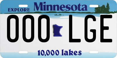 MN license plate 000LGE