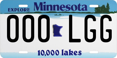 MN license plate 000LGG
