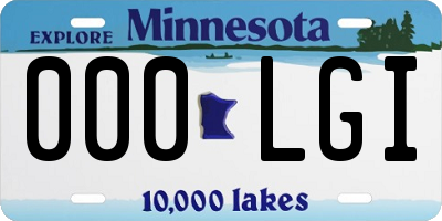 MN license plate 000LGI