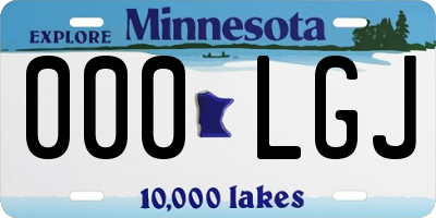 MN license plate 000LGJ