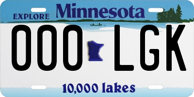 MN license plate 000LGK