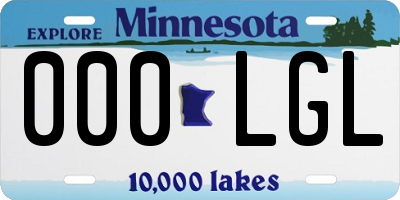 MN license plate 000LGL