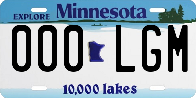 MN license plate 000LGM