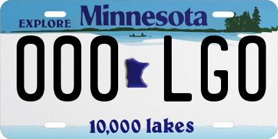 MN license plate 000LGO