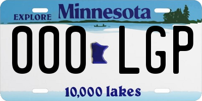MN license plate 000LGP