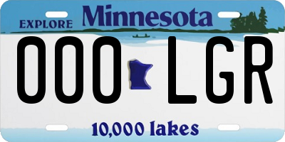 MN license plate 000LGR