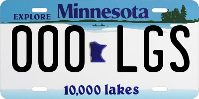 MN license plate 000LGS