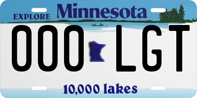 MN license plate 000LGT