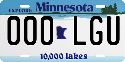 MN license plate 000LGU