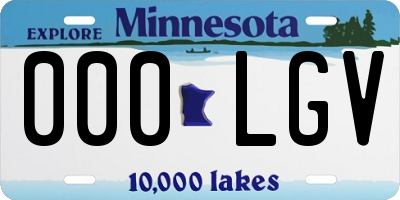 MN license plate 000LGV