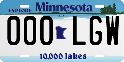 MN license plate 000LGW
