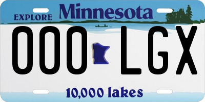 MN license plate 000LGX