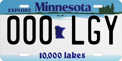 MN license plate 000LGY