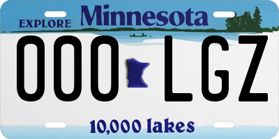 MN license plate 000LGZ