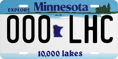 MN license plate 000LHC