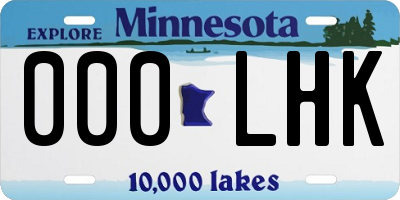 MN license plate 000LHK