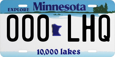 MN license plate 000LHQ