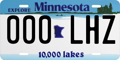 MN license plate 000LHZ