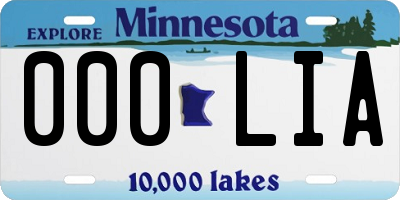 MN license plate 000LIA