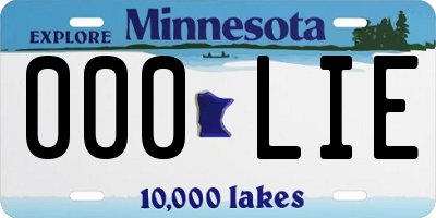 MN license plate 000LIE