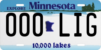MN license plate 000LIG