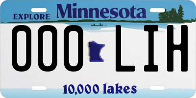 MN license plate 000LIH