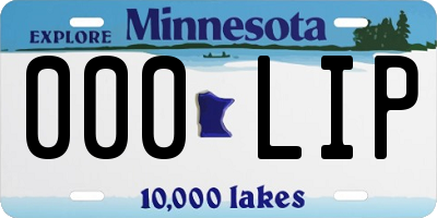 MN license plate 000LIP