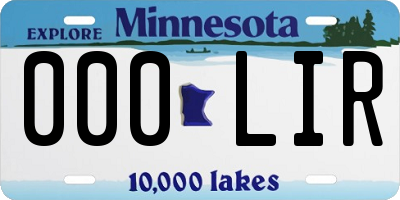 MN license plate 000LIR