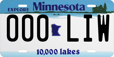 MN license plate 000LIW