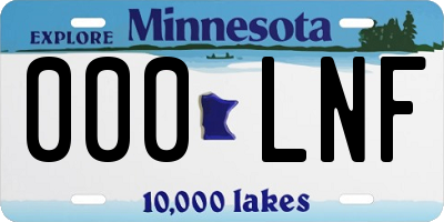 MN license plate 000LNF