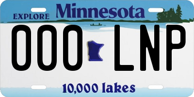MN license plate 000LNP