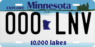 MN license plate 000LNV