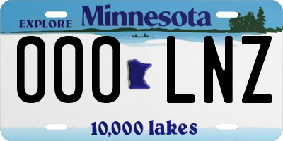 MN license plate 000LNZ