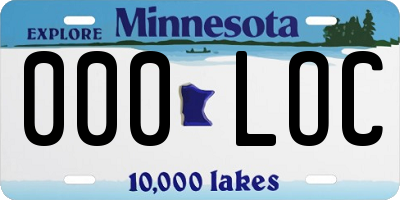 MN license plate 000LOC