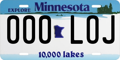 MN license plate 000LOJ