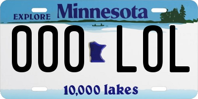 MN license plate 000LOL