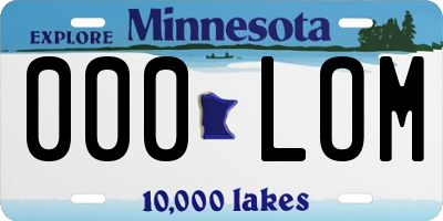 MN license plate 000LOM