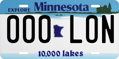MN license plate 000LON