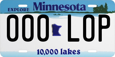 MN license plate 000LOP