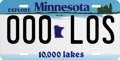 MN license plate 000LOS