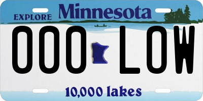 MN license plate 000LOW