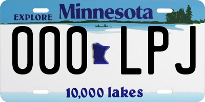 MN license plate 000LPJ