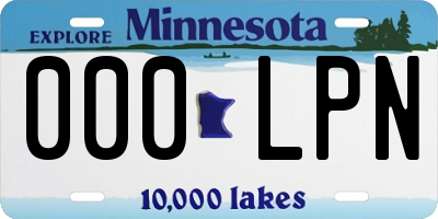 MN license plate 000LPN