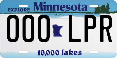 MN license plate 000LPR