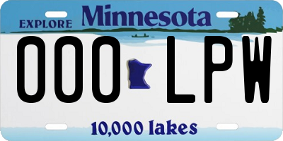 MN license plate 000LPW