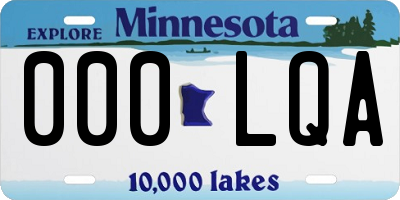 MN license plate 000LQA
