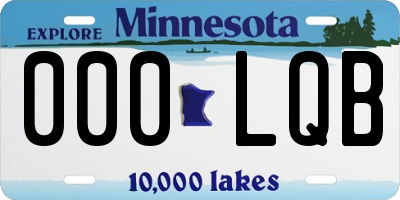 MN license plate 000LQB