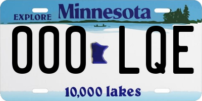 MN license plate 000LQE
