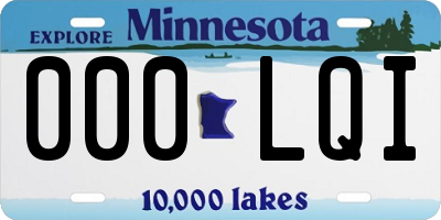 MN license plate 000LQI
